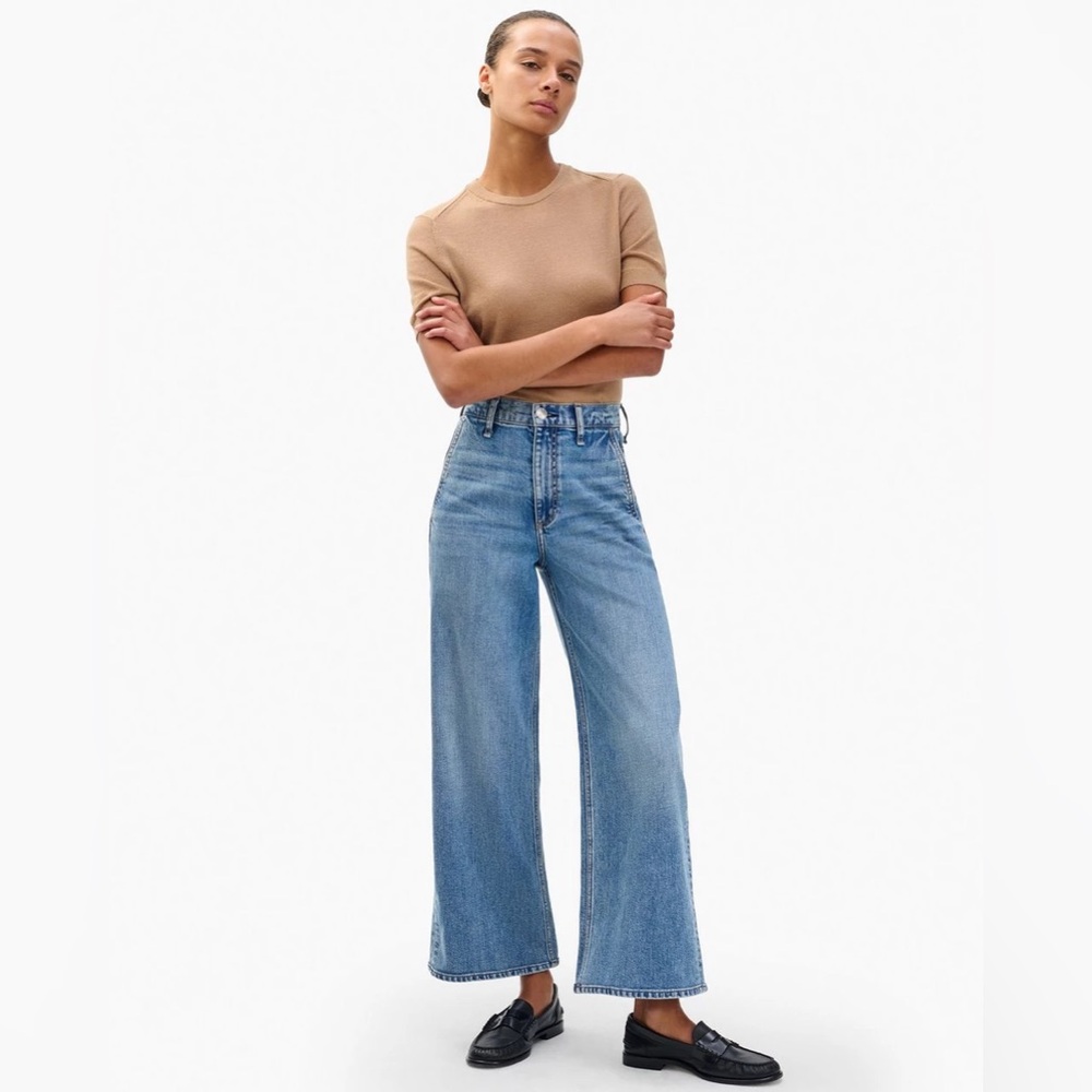 rag & bone Andi Ankle Wide-Leg Jeans Light Blue